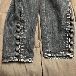 WHBM Skinny Ankle Jeans with Ankle Button Detailing - Size: 0